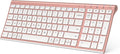 iClever BK10 Bluetooth Keyboard, Wireless Rechargeable Ultra-Slim Keyboard with Long Battery Life, Compatible with iOS, Android, Windows, Mac for iPad, Tablet, Laptop, PC, Phone (Rose Gold)