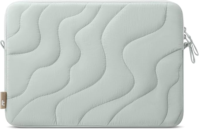 tomtoc 360 Protective Puffy Laptop Sleeve for 16-inch MacBook Pro M5 Pro/Max (2026) A3428 A3429, M4/M3/M2/M1 Pro/Max A3403 A3186 A2991, Quilted Design Soft Cute Puffer Bag Case for Dell XPS 16 Laptop
