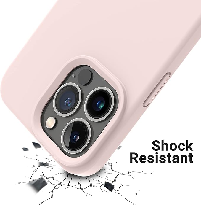 OTOFLY Designed for iPhone 14 Pro Case, Silicone Shockproof Slim Thin Phone Case for iPhone 14 Pro 6.1 inch (Chalk Pink)