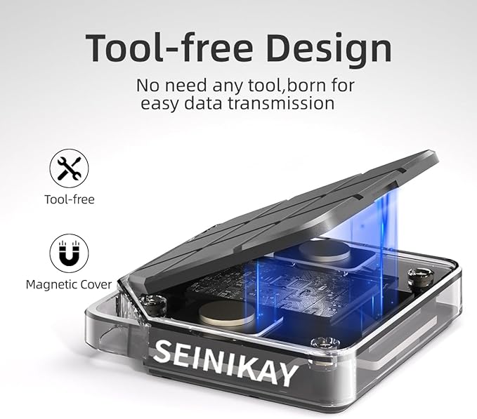 Mini NVME Enclosure, M.2 SSD Enclosure for iPhone 15 Pro Max ProRes,10Gbps Speed,Supports M Key and B&M Keys SATA NVME SSD