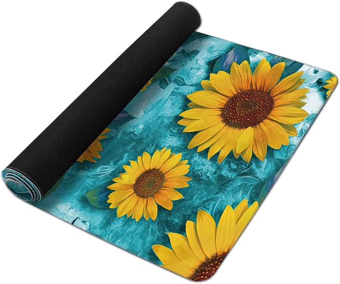 Modern Abstract Art Sunflowers Gaming Mouse Pad XXL Large Desk Mouse Pad Keyboard Mat with Stitched Edges Waterproof Non-Slip Desk Mat for Laptop,Keyboard,Computer 35.4 * 15.7 Inch