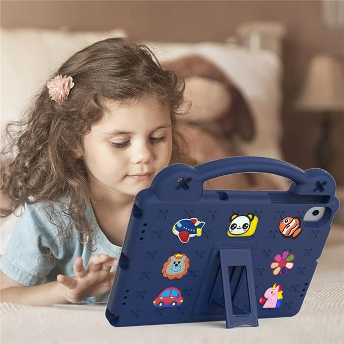 AKABEILA Compatible with Lenovo Tab M10 Plus(3rd Gen) 10.6 (2022)/Huawei MatePad Pro 10.8 (2019/2021)/SE 10.4(2023)/Samsung Tab A8 10.5 Tablet Case, Kids Case with Shoulder Strap - Navy Blue