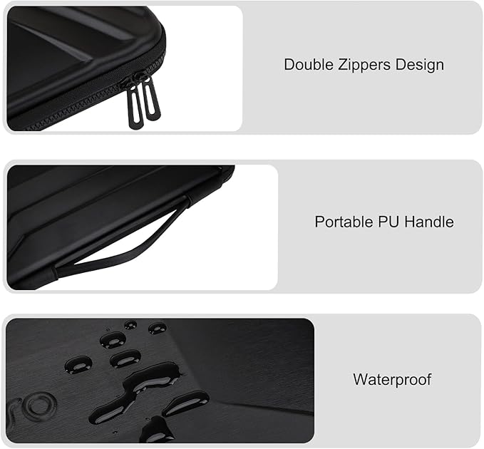 MOSISO 15-15.6 inch Hard Shell Laptop Sleeve Shoulder Bag, Waterproof Shockproof Protective Symmetrical Trapezoid EVA Computer Bag Carrying Case Compatible with MacBook Pro 16, HP, Dell Notebook,Black