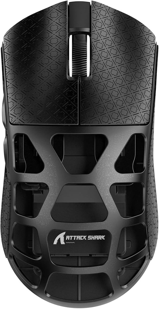 ATTACK SHARK R3 46g Superlight Magnesium Alloy Wireless Gaming Mouse, BT/2.4G/Wired Computer Mouse, 8KHz Polling Rate, PAW3395 26K DPI Sensor Programmable Mice Griptape for PC/Laptop/Mac (Black)