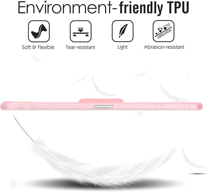 Slim Case for iPad Air 11-inch M3 M2 2025 2024, Built-in Kickstand Non-Slip Shockproof Rugged Protective for Women Men, Pink