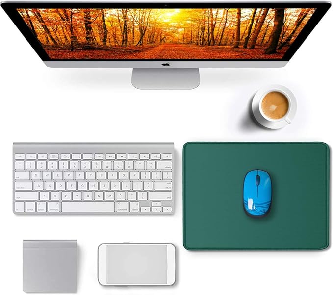 Mouse Pad, Large Gaming Mouse Pad with Double Stitched Edges, 14.9 x 11.7 inches Premium-Textured & Waterproof Mousepad, Nonslip Natural Rubber Base Mousepad for Laptop,Computer, Office, Green
