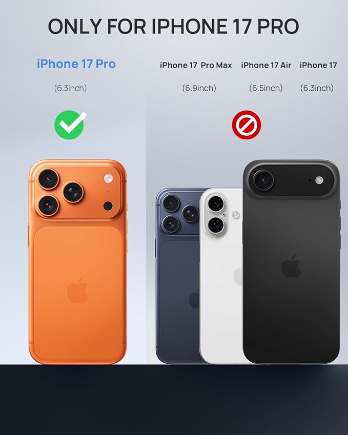 Lanhiem Magnetic for iPhone 17 Pro Case, Built-in Privacy Screen Protector, IP68 Waterproof Dustproof Case, Compatible with MagSafe, Anti-Spy Full Body Phone Case for iPhone 17 Pro 6.3", Black