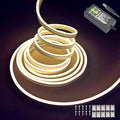 Warm White Neon LED Strip Lights, 16.4ft 12V Waterproof Flexible Light for Indoor/Outdoor Decoration (Includes Power Adapter)