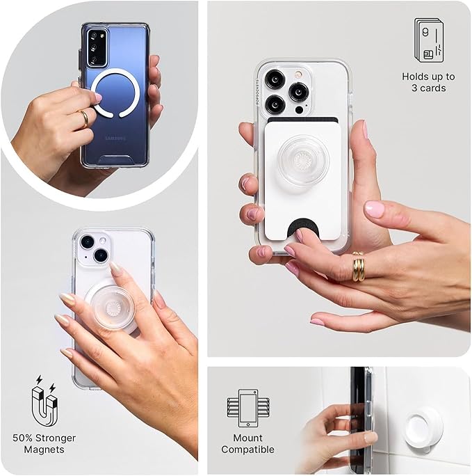 PopSockets Phone Grip for MagSafe, Magnetic Holder, Phone Stand, Brown - Latte
