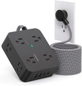 Long Extension Cord 15 ft, HANYCONY Surge Protector Power Strip 15 Feet with 4 Outlets 4 USB Ports (2 USB C), 3 Prong Desk Charging Station, Wall Mount for Indoor Essentials