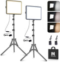 NiceVeedi 2-Pack 25W Photography Lighting, 2900-7000K Dimmable Ring Light with Tripod Stand, 73” Studio Video Light for Video Recording/Photography/Live Streaming/YouTube/TikTok/Makeup/Video Calls