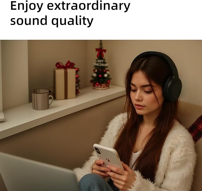 GU-DI Active Noise Cancelling Headphones, Wireless Bluetooth Over Ear Headphones, Hi-Res Audio, Deep Bass, with mic, Foldable Lightweight Headset, Suitable for Travel Home Office Gym Cellphone PC