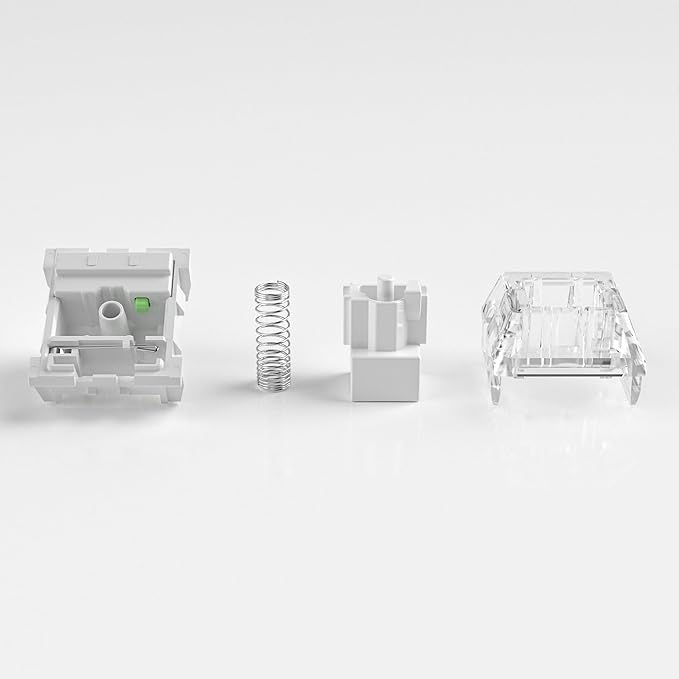 Kailh Box White Mechanical Keyboard Switches,3-Pin 45gf Clicky/Speed Typing/Gaming/Waterproof Switches(72Pcs,Kailh Box White)