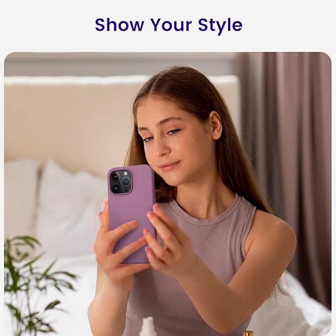 OTOFLY Designed for iPhone 15 Pro Case, Silicone Shockproof Slim Thin Phone Case for iPhone 15 Pro(6.1 inch), (Lilac Purple)