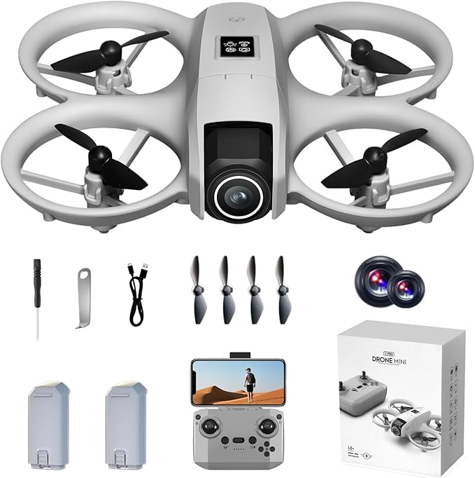 Drone with HD Camera for Beginners Adults, Under 249g Lightweight Mini Drones with Body Lights 360° Rolling One-Key Takeoff/Landing, Headless Mode, I1 Pro Mini RC Quadcopter Cool Birthday Gift