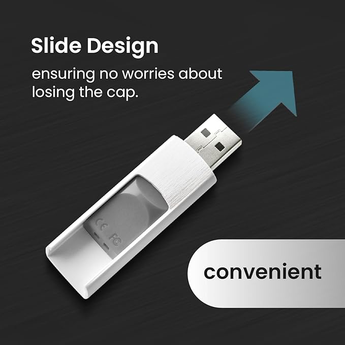 MMOMENT 64GB (5 Pack) MU39 USB Flash Drive– USB 3.2 Retractable Thumb Drive with Sliding Connector, Up to 100MB/s Read, 30MB/s Write – Plug & Play Memory Stick for PC, Mac, TV, Car