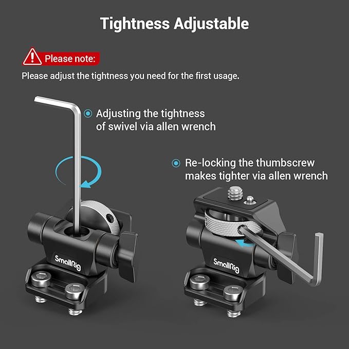SmallRig Monitor Mount Swivel 360° and Tilt 180° Adjustable Bracket with 1/4"- 20 Screws for 5" and 7" Monitor