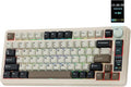 EPOMAKER X Aula EA75 MAX Wireless Gaming Keyboard with Screen & Knob, 5000mAh, Hot-Swap, Lubed Switches, RGB Backlit, Creamy Gasket, 75% Mechanical Keyboard (Retro White, Silent Cotton Candy Switch)