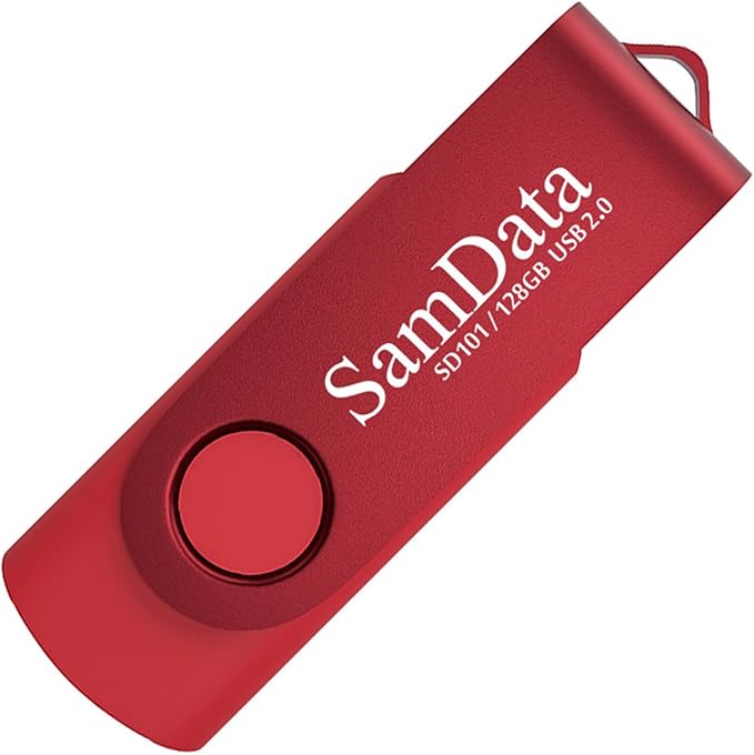 SamData 128GB USB Flash Drives 1 Pack 128GB Thumb Drives Memory Stick Jump Drive with LED Light for Storage and Backup (1 Pack Red)