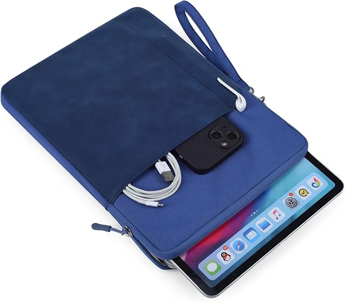 CAAORDKSO 6-7 Inch Sleeve Carrying Case for Amazon Fire 7 Tablet/All-new Amazon Kindle Paperwhite 7", 6.8" Kindle Paperwhite, Kobo Clara BW 2E eReader 6", Protective Sleeve Cover Pouch Bag, Dark Blue