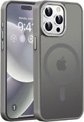 Newfuture Magnetic for iPhone 15 Pro Case [Compatible with Magsafe] [Military Grade Drop Protection] Translucent Matte Anti-Fingerprint Shockproof Phone Case for iPhone 15 Pro 6.1 inch, Titanium Gray