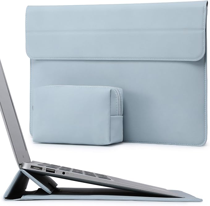 HYZUO 15 Inch Laptop Case Bag Sleeve with Stand for MacBook Air 15 M5 M4 A3241 M3 A3114 M2 A2941 2026-2023, 15" Surface Laptop 7/6/5/4/3, MacBook Pro 15 A1990 A1707 2019-2016, Pale Blue