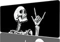 Skeleton Mouse Pad Large Rock Black White XL Mouse Pad Large Mousepad Extended Laptop Keyboard Mat Gaming Desk Pad Mouse Mat Compatible with Computer, Laptop, and Keyboard 31.5x11.8 Inch