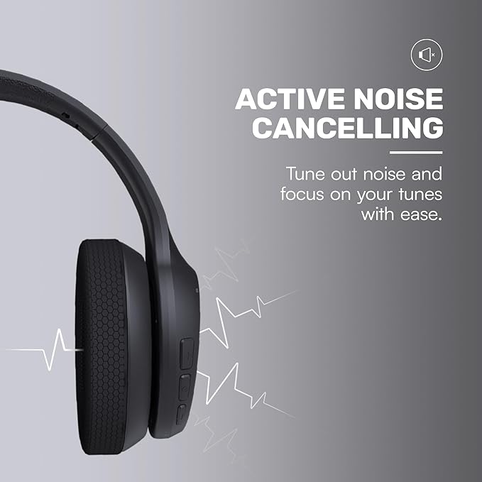 Raycon Fitness Bluetooth Headphones - Over The Ear Running Headphones, Active Noise Cancelling Wireless Headphones + Awareness Mode, Bluetooth Headset with Mic, 45 Hours of Battery Life (White)
