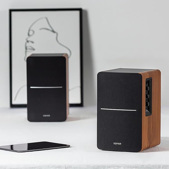 Edifier R1280Ts Powered Bookshelf Speakers - 2.0 Stereo Active Near Field Monitors - Studio Monitor Speaker - 42 Watts RMS with Subwoofer Line Out - Wooden Enclosure