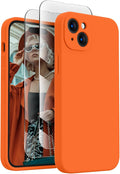 FireNova Designed for iPhone 15 Case, Silicone Upgraded [Camera Protection] Phone Case, Soft Anti-Scratch Microfiber Lining Inside, 6.1 inch, Neon Orange
