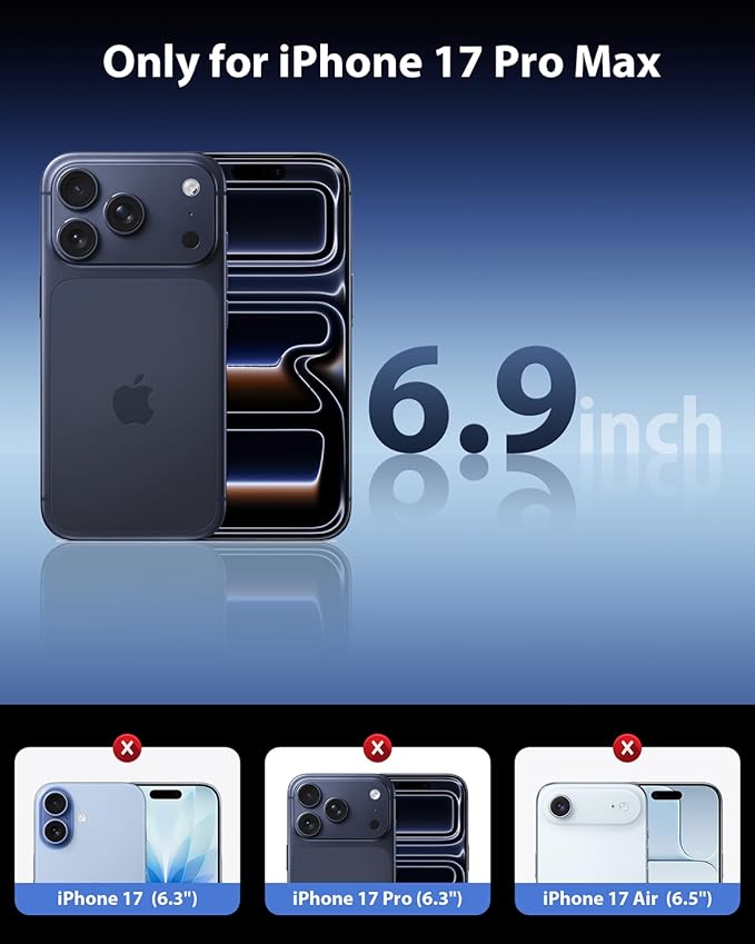 Mkeke Magnetic for iPhone 17 Pro Max Case Clear, [Compatible with MagSafe] [Not Yellowing] [Military-Grade Drop Protection] Phone Bumper for iPhone 6.9 inch 2025