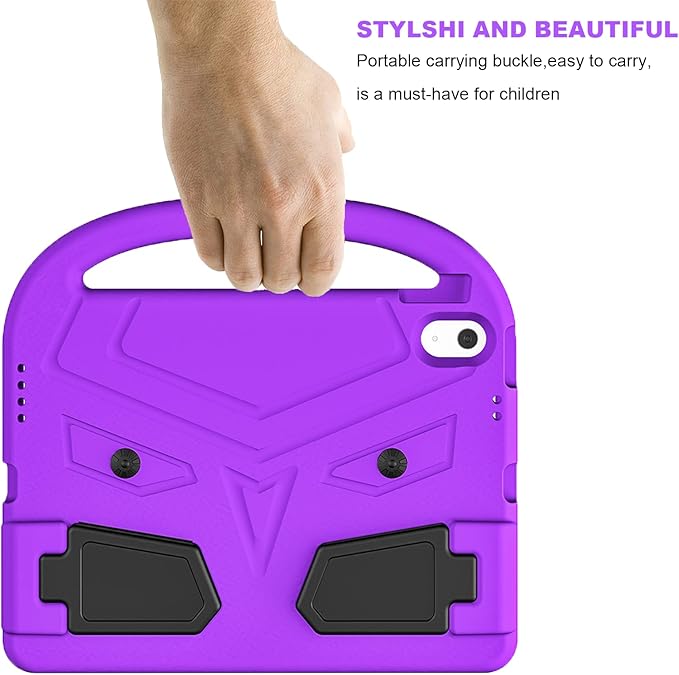 Dteck for iPad 10th Generation Case Kids 10.9 Inch 2022, Durable Lightweight Shockproof Protective Handle Stand EVA Foam Boys Girls Kids Proof Case for iPad 10th Generation 10.9 Inch 2022,Purple