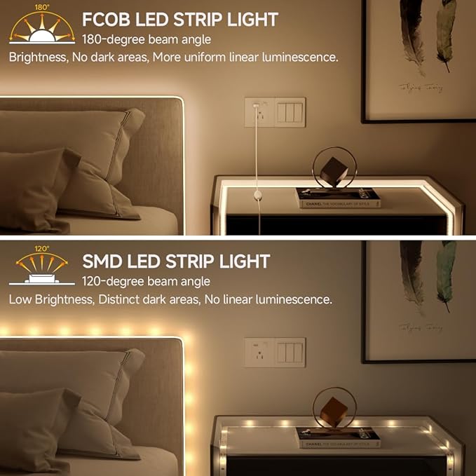 BTF-LIGHTING FCOB COB FOB LED Strip Lights 5V USB Powered 9.8FT 960LEDs Natural White 4000K 8mm Width Dimmable CRI 90+ with 3M Tape Flexible High Density for 3D Printer TV Backlight PC DIY Decor