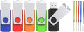 5 Pack 16GB Flash Drive, Wooolken USB 2.0 Memory Stick with Lanyards Swivel USB Stick for Data Storage and Backup (5 Mixed Colors: Black Red Blue Orange Green)