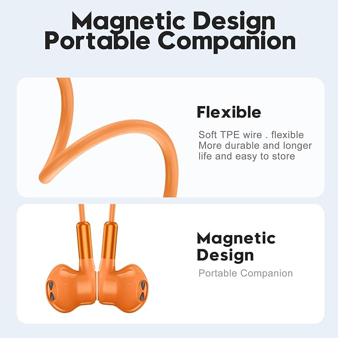 USB C Headphone for Samsung S25 FE S24 A16 A17 Wired Earbuds Magnetic in-Ear Type C Earphone with Microphone Volume Control Bass Stereo Noise Canceling for iPhone 17 Pro Max Air 16 16e 15 Pixel 10 9a