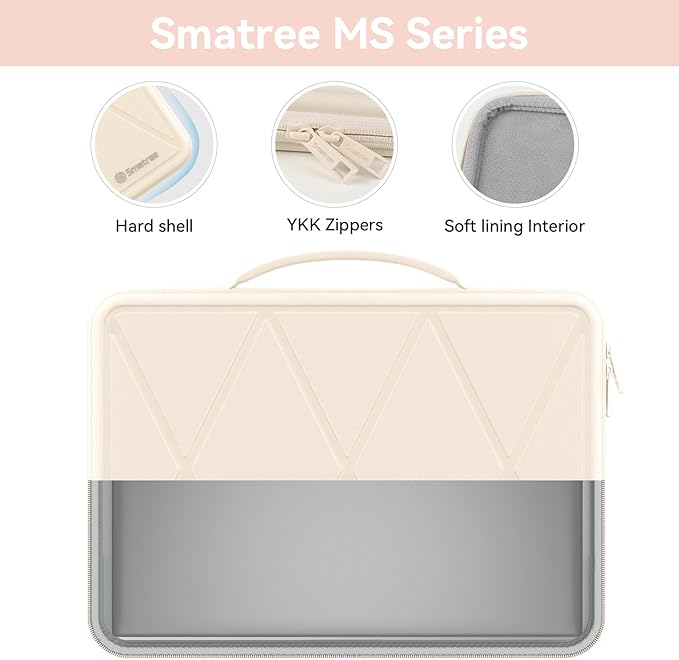 Smatree MS35T Hard EVA Protective Sleeve Case with Stand Compatible for 13.3 inch HP Elite x360 830 G11/G10/G9, for Envy X360 13, EliteBook 830/630 G11/G10/G9, for EliteBook 835 G9/8 Flip G1i, White