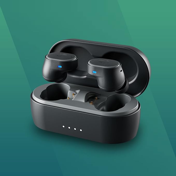 Skullcandy Sesh ANC Wireless Earbuds, Bluetooth Headphones, Noise Cancelling, Up to 46 Hours Battery with Charging Case, Sweat and Water Resistant, Microphone for iPhone Android - True Black