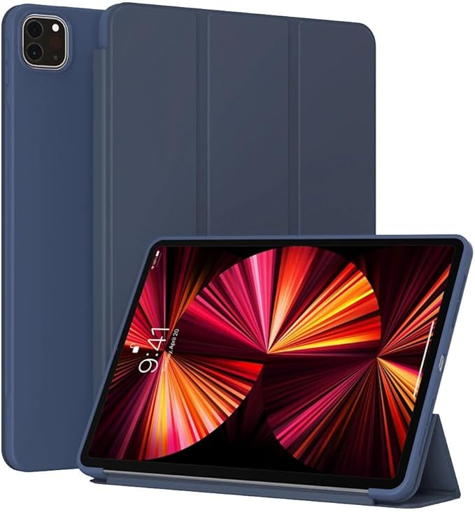 Case for iPad Pro 12.9 Inch 6th/5th/4th/3rd Generation 2022/2021/2020/2018, Slim, Lightweight & Durable Trifold Stand Protective Cover, Support Auto Wake/Sleep, Blue