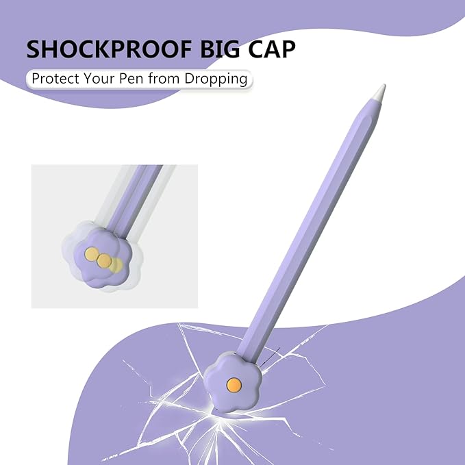 Silicone Case Compatible with Apple Pencil 2nd Generation, Pro - Cute Protective Cover Compatible with Apple Pen 2, Pencil Sleeve for ipad Pencil 2nd Gen, Shockproof Skin for iPad Pen (Purple)