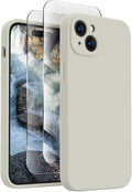 FireNova Designed for iPhone 15 Case, Silicone Upgraded [Camera Protection] Phone Case, Soft Anti-Scratch Microfiber Lining Inside, 6.1 inch, Stone