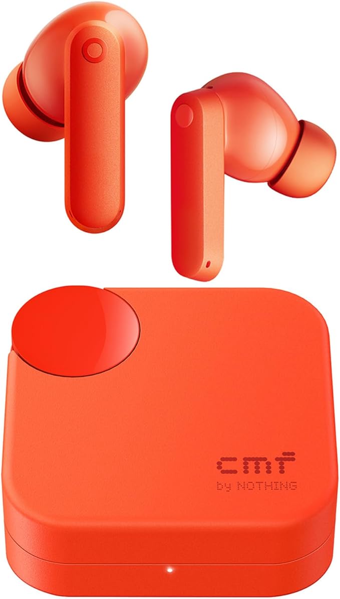 CMF Buds 2a Wireless Earbuds Active Noise Cancelling 42dB Hybrid ANC Bluetooth Headphones, 12.4mm Dynamic Driver for Big Bass, 4 Mics Clear Calls, Sport Ear Buds for iPhone, Android, Orange