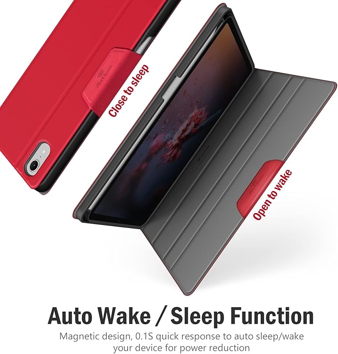 Antbox Case for iPad mini 7 A17 Pro, iPad mini 7th/6th Generation Case (2024/2021) with Pencil Holder Vegan Leather Smart Cover with Auto Sleep/Wake Stand Function