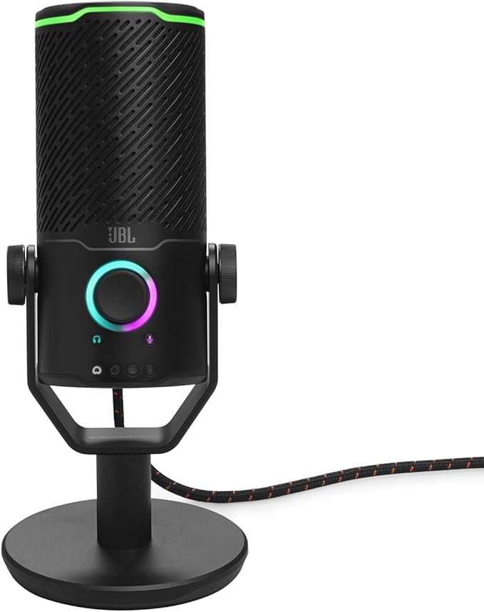 JBL Quantum Stream Studio - Quad Pattern Premium USB Microphone for Streaming, Recording and Gaming, Triple Condenser Microphone, Dynamic Range Compressor, Easy Voice Monitoring (Black)