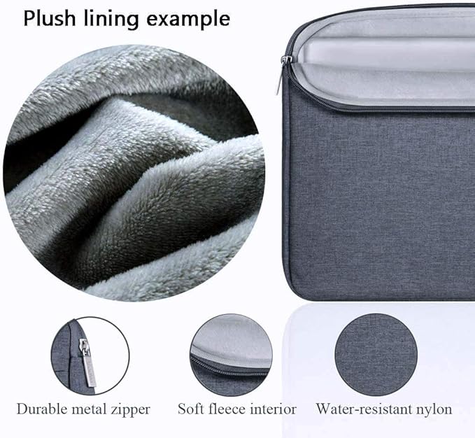 Voova Laptop Sleeve Carrying Case 15.6 16 Inch,Slim Computer Cover Bag Compatible with MacBook Pro 15/16, Dell xps 15,15-16 Inch HP Dell Asus Acer Laptop, Dark Grey