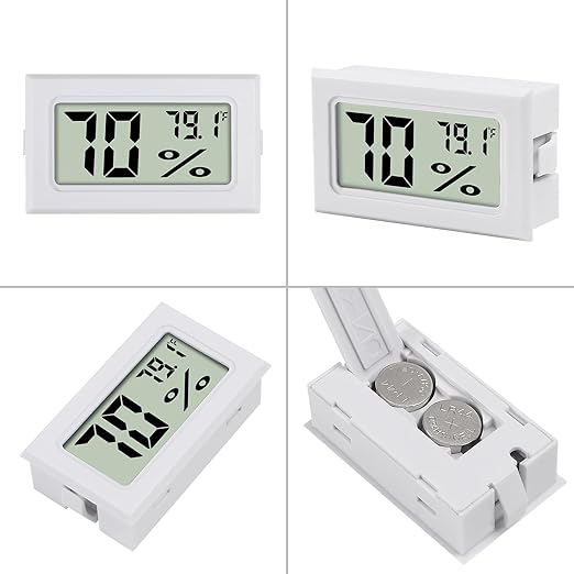 3Pcs Mini Digital Thermometer Hygrometer Electronic Temperature Humidity Gauge Meters Indoor LCD Display Fahrenheit for Greenhouse,Garden,Car Cellar and Office