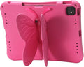 Butterfly Kids Case for iPad Air 13 Inch M3/M2 (2025/2024), iPad Pro 13 (M4) 2024, iPad Pro 12.9 (2022/2021/2020/2018), 3D Cartoon EVA Foam Shockproof Stand Cover for Girls - Magenta