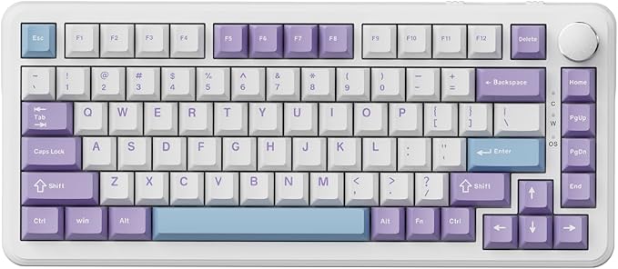 FIRSTBLOOD ONLY GAME. AK820 Max Wired 75% Mechanical Keyboard, Magnetic Switch, Hot-Swappable Gasket-Mounted Gaming Keyboard, 81 PBT Keycaps, Multimedia Keys Knob, RGB Backlit, Purple