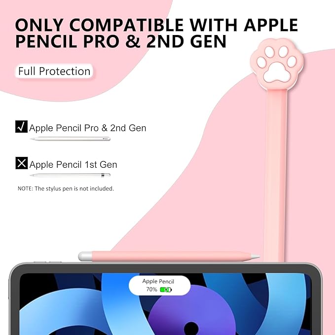 Silicone Case Compatible with Apple Pencil 2nd Generation, Pro - Cute Protective Cover Compatible with Apple Pen 2, Pencil Sleeve for ipad Pencil 2nd Gen, Shockproof Skin Accessories for iPad Pen Pink