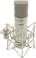 SUUNTOK XLR Microphone, Professional Condenser Microphone with 34mm Large Diaphragm, Cardioid Studio Recording Mic Computer Gaming PC TM87KB Mic Kit for Singing, Podcasting, YouTube (Silver)