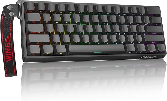 Aula WIN60 HE 60% Mechanical Keyboard Wired, Hall Effect Gaming Keyboard Magnetic Switch Hot Swappable, Adjustable Actuation Rapid Trigger Mode 8000Hz Polling Rate, RGB Keyboard 60 Percent Design